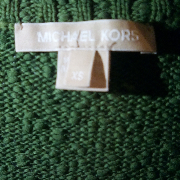 Michael Kors Green Cropped Knit Cardigan 100% Cotton Size XS Fall - Picture 13 of 14
